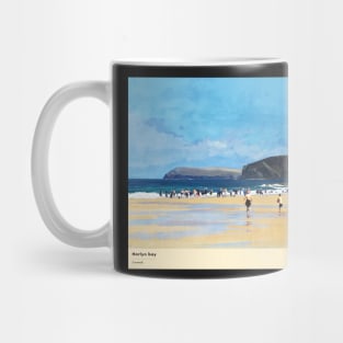 Harlyn Bay, Cornwall, Travel Poster (Landscape) Mug